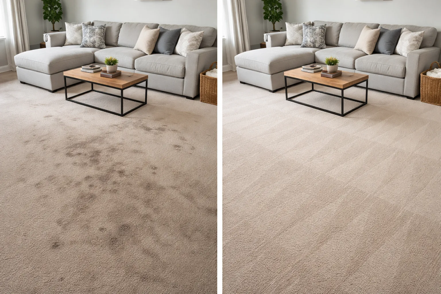 Before And After Our Carpet Cleaning