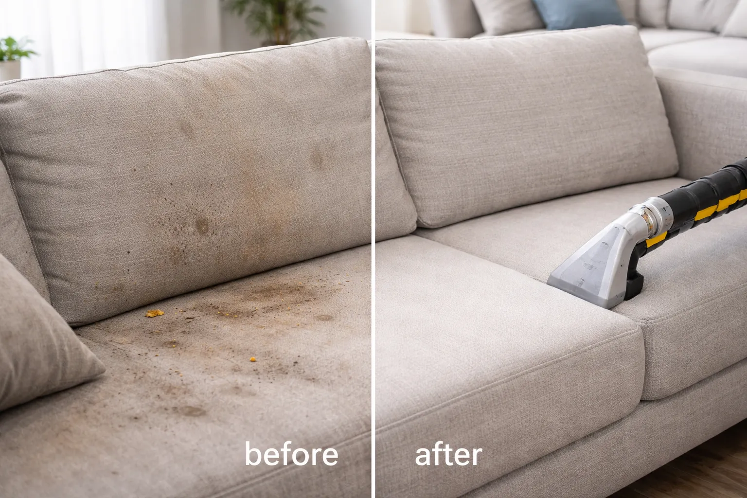 Before and After Difference: Our Sofa Cleaning